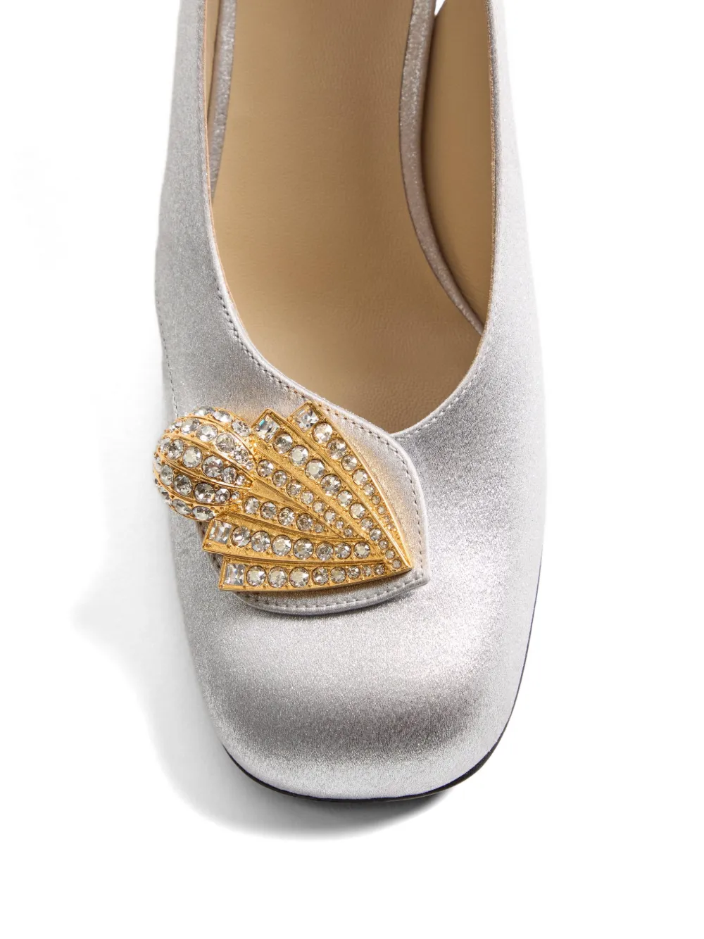Adamantine slingback pumps in glitter fabric 60mm