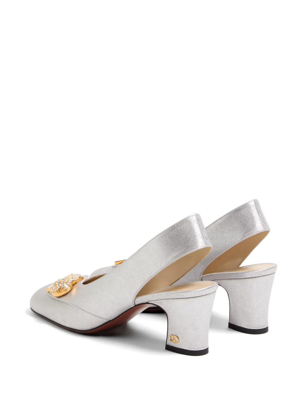  Valentino Garavani Adamantine Slingback Pumps - Silver 