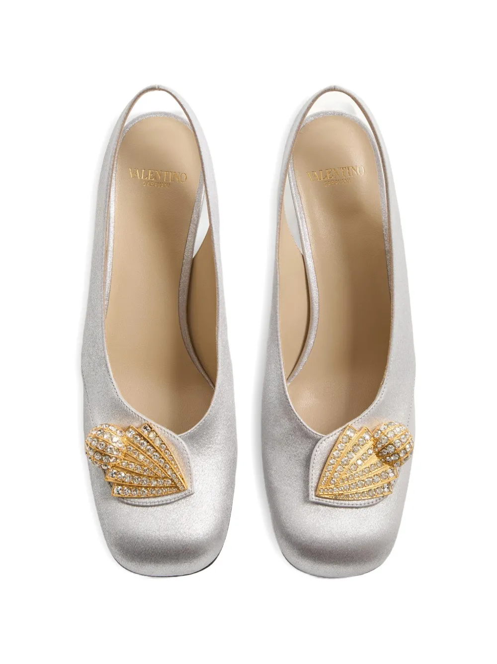 Adamantine slingback pumps in glitter fabric 60mm