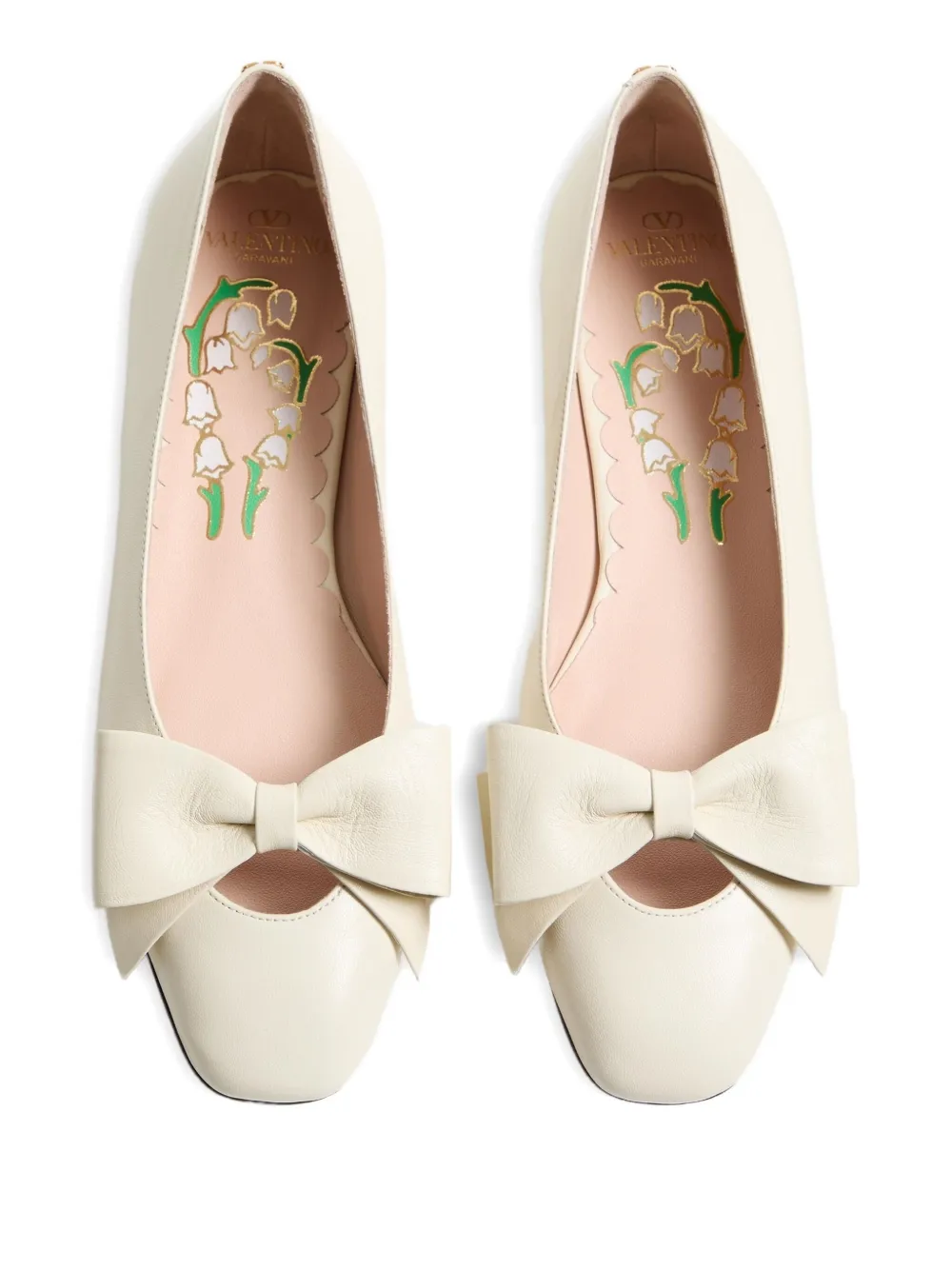 Valentino Garavani Bowow Kidskin Ballerina Woman Ivory 40.5