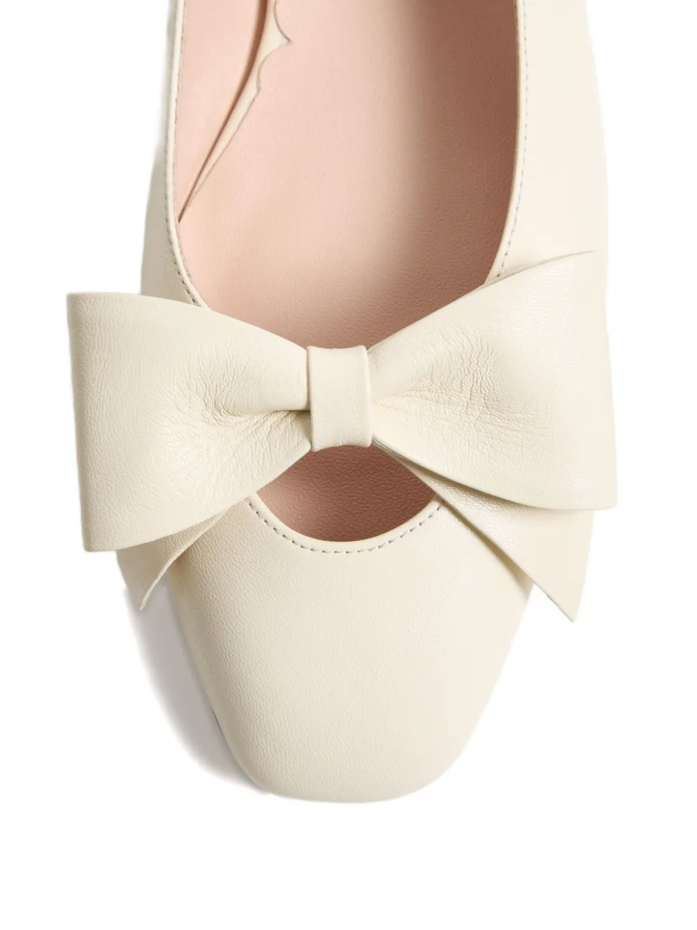 Valentino Garavani Bowow Kidskin Ballerina Woman Ivory 40.5