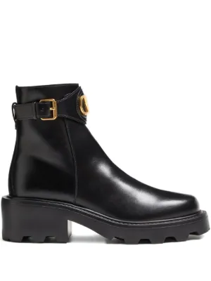 Tommy Hilfiger レザーアンクルブーツ | ブラック | FARFETCH JP