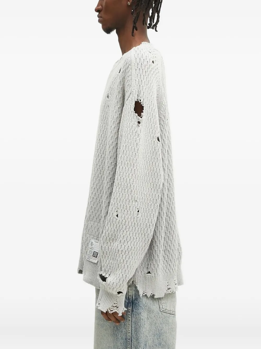 Maison MIHARA YASUHIRO textured distressed sweater Grijs
