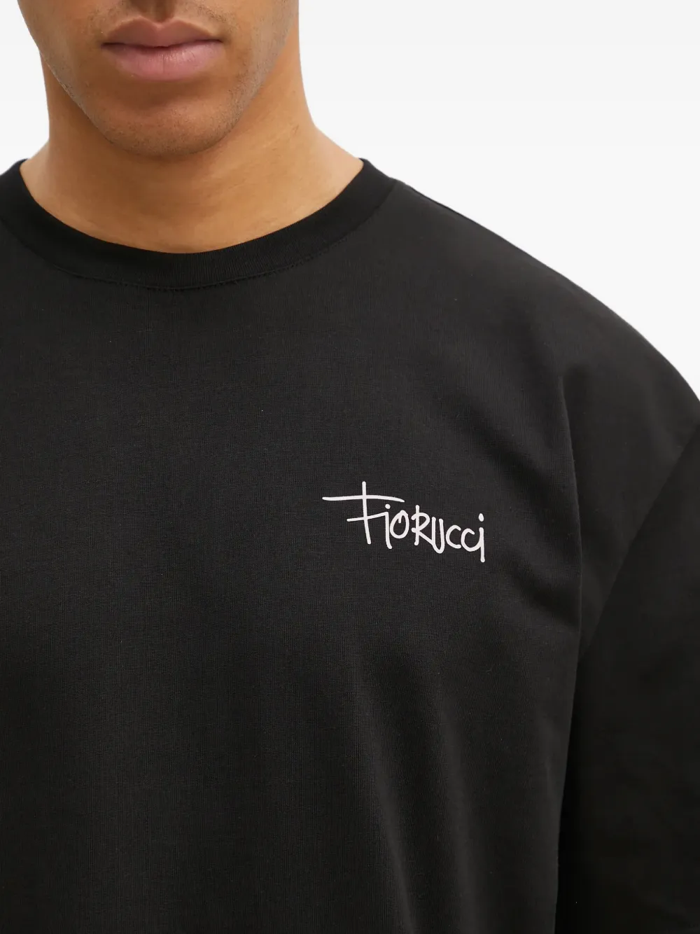 Fiorucci slogan-print T-shirt Zwart