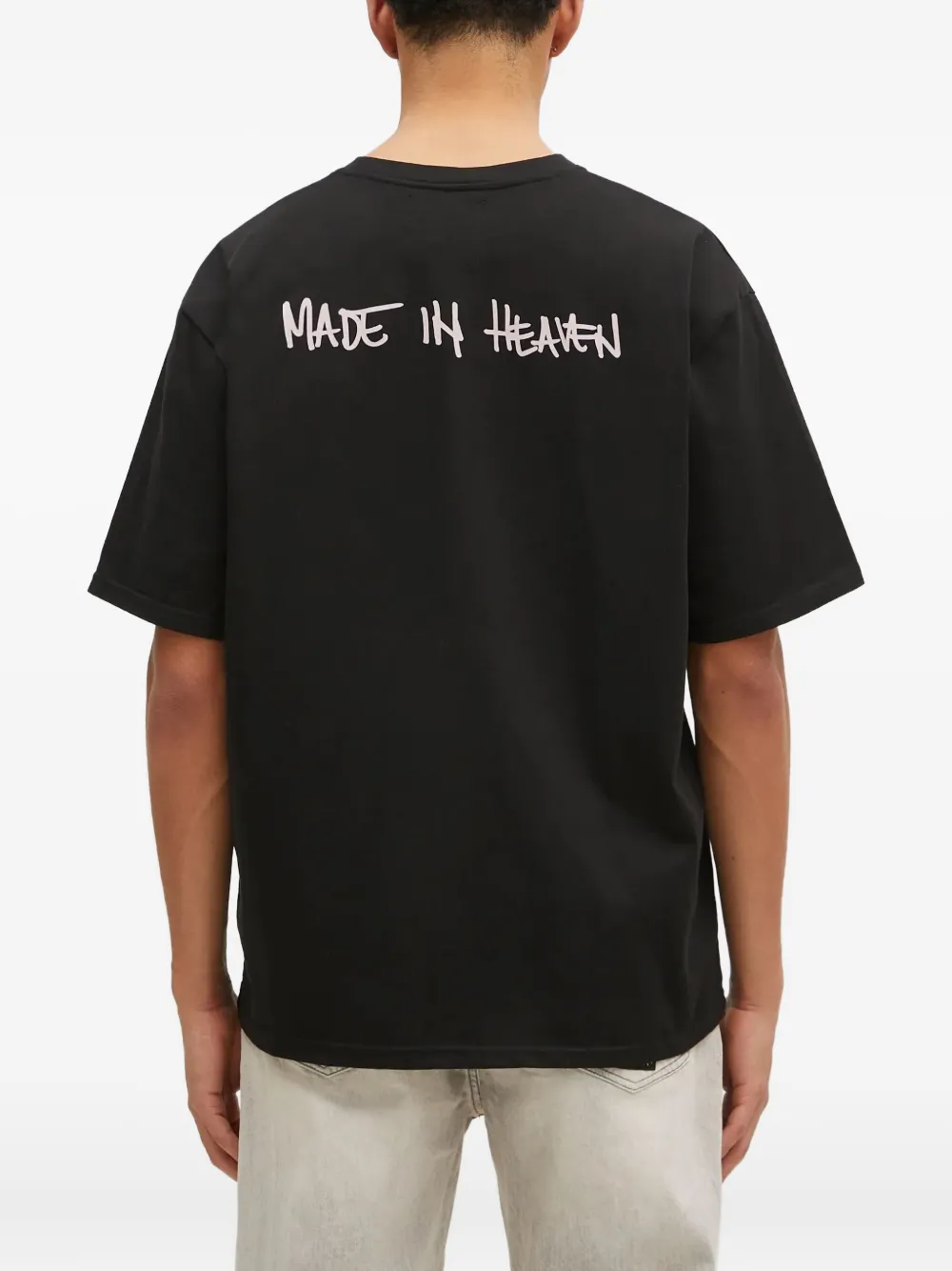Fiorucci slogan-print T-shirt Zwart