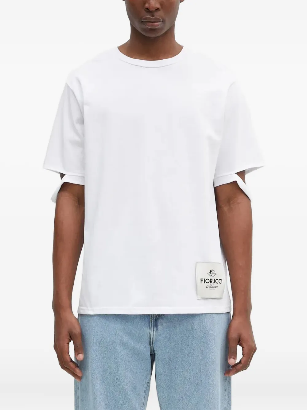 Fiorucci distressed-hem logo-patch T-shirt | White | Image 1