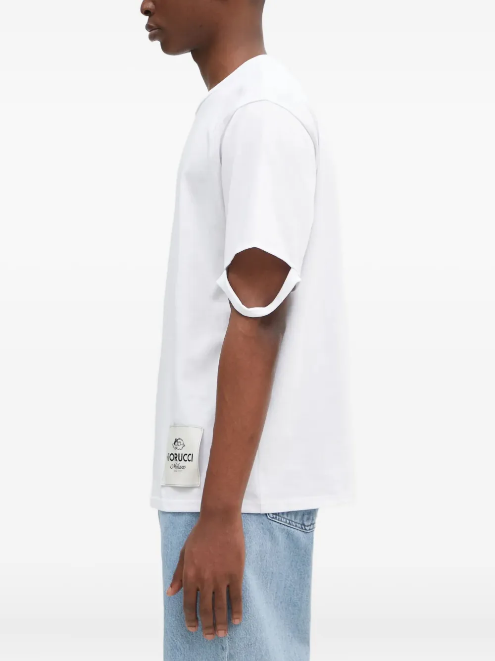 Fiorucci distressed-hem logo-patch T-shirt Wit