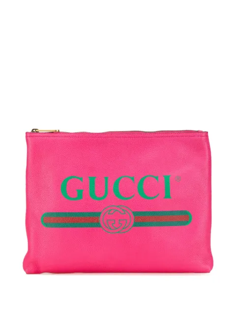 Gucci Pre-Owned bolsa de mano Medium Leather Logo Portfolio 2016-2024