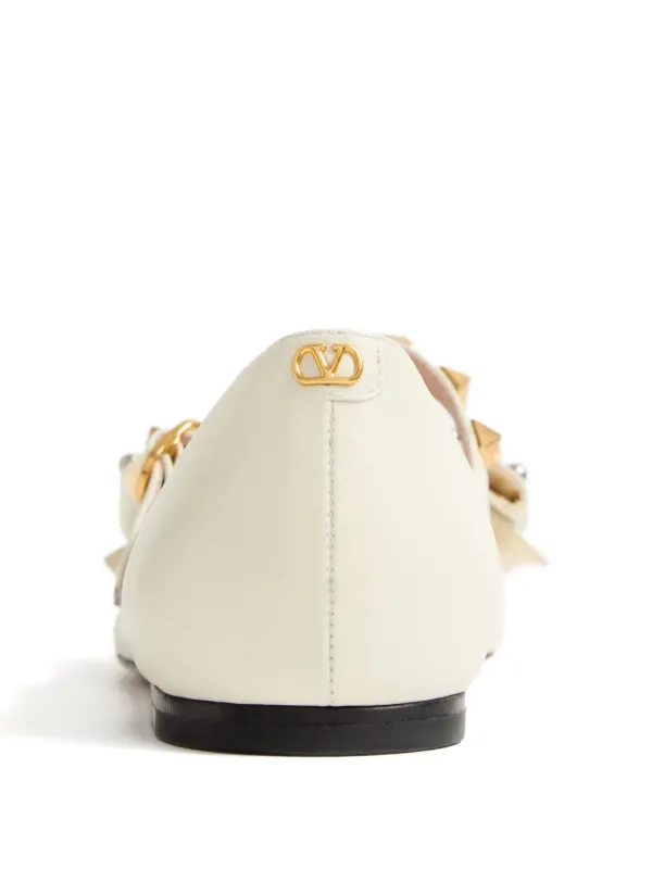 【VALENTINO GARAVANI】Bowow スタッズレザー バレエフラット Valentino Garavani バウワウ スタッズ フラットシューズ