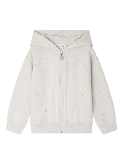 Bonpoint Talent cherry-print zip-up hoodie