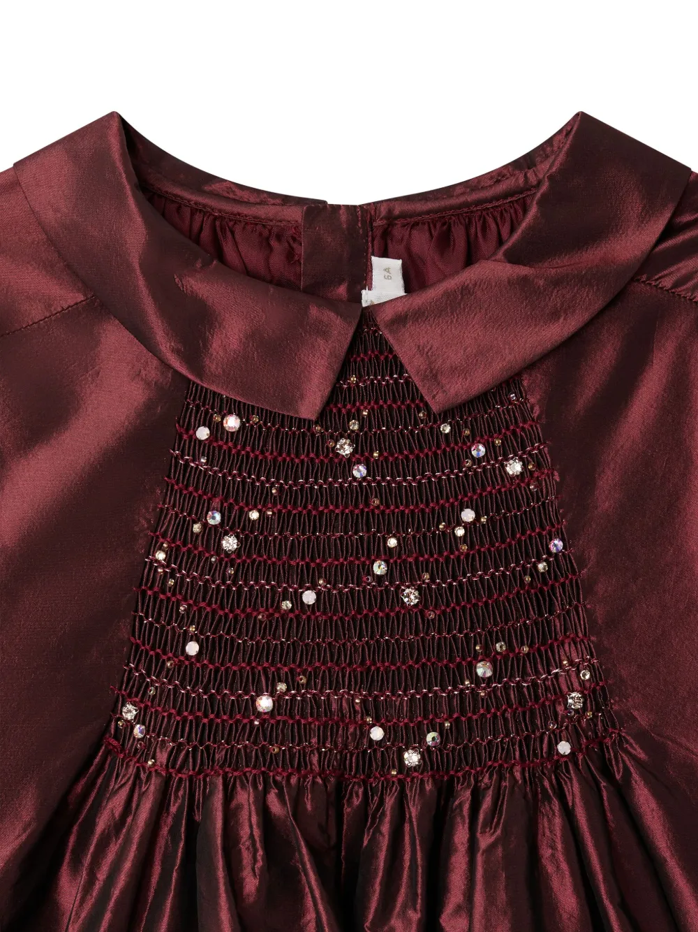 Bonpoint Zijden jurk met pofmouwen Rood