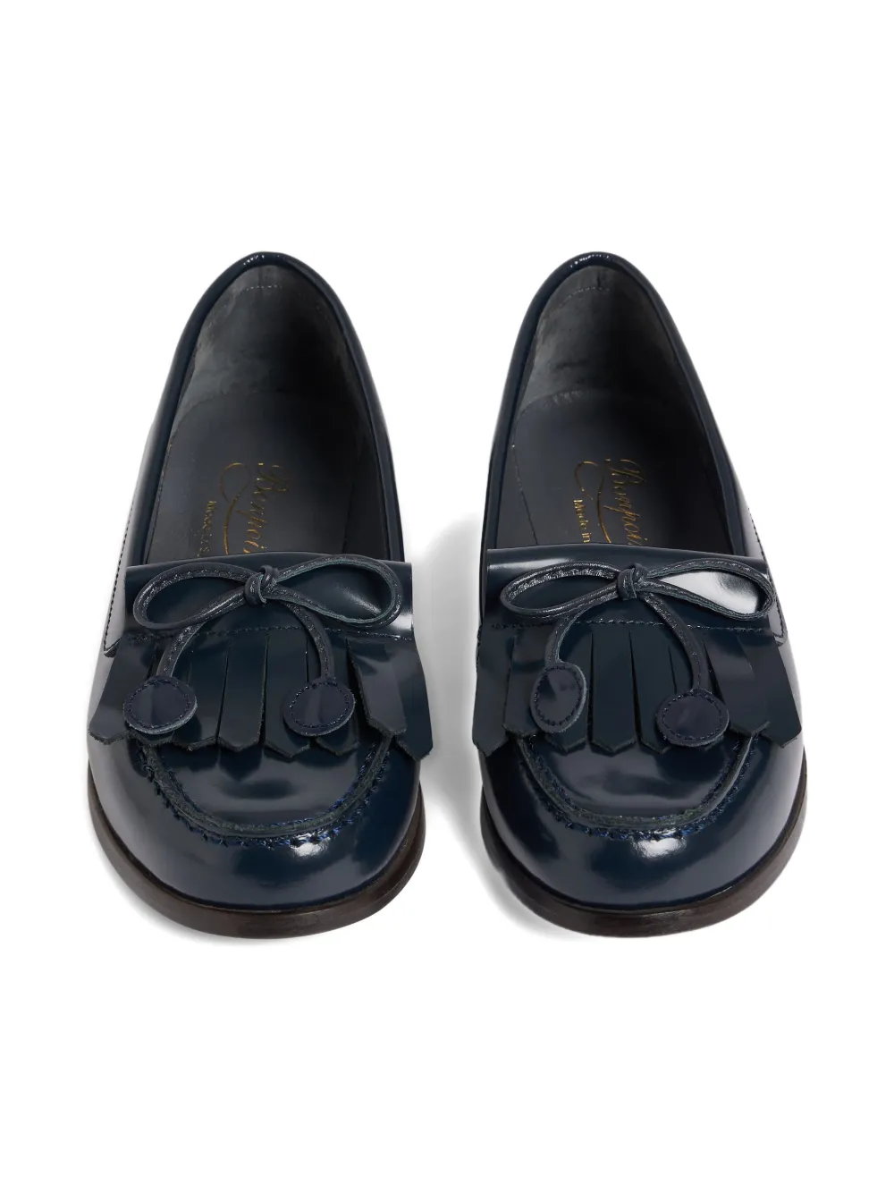 Bonpoint Jazz leren loafers met franje Blauw