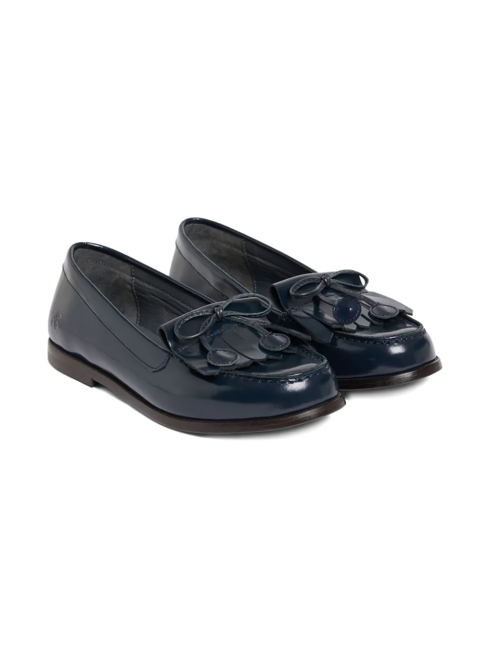 Bonpoint Jazz fringed leather loafers Blue