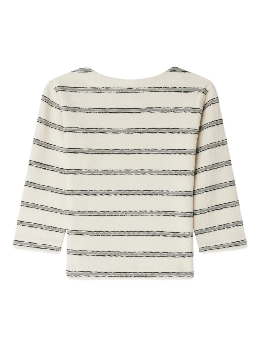 Bonpoint Gestreept T-shirt met borduurwerk Beige