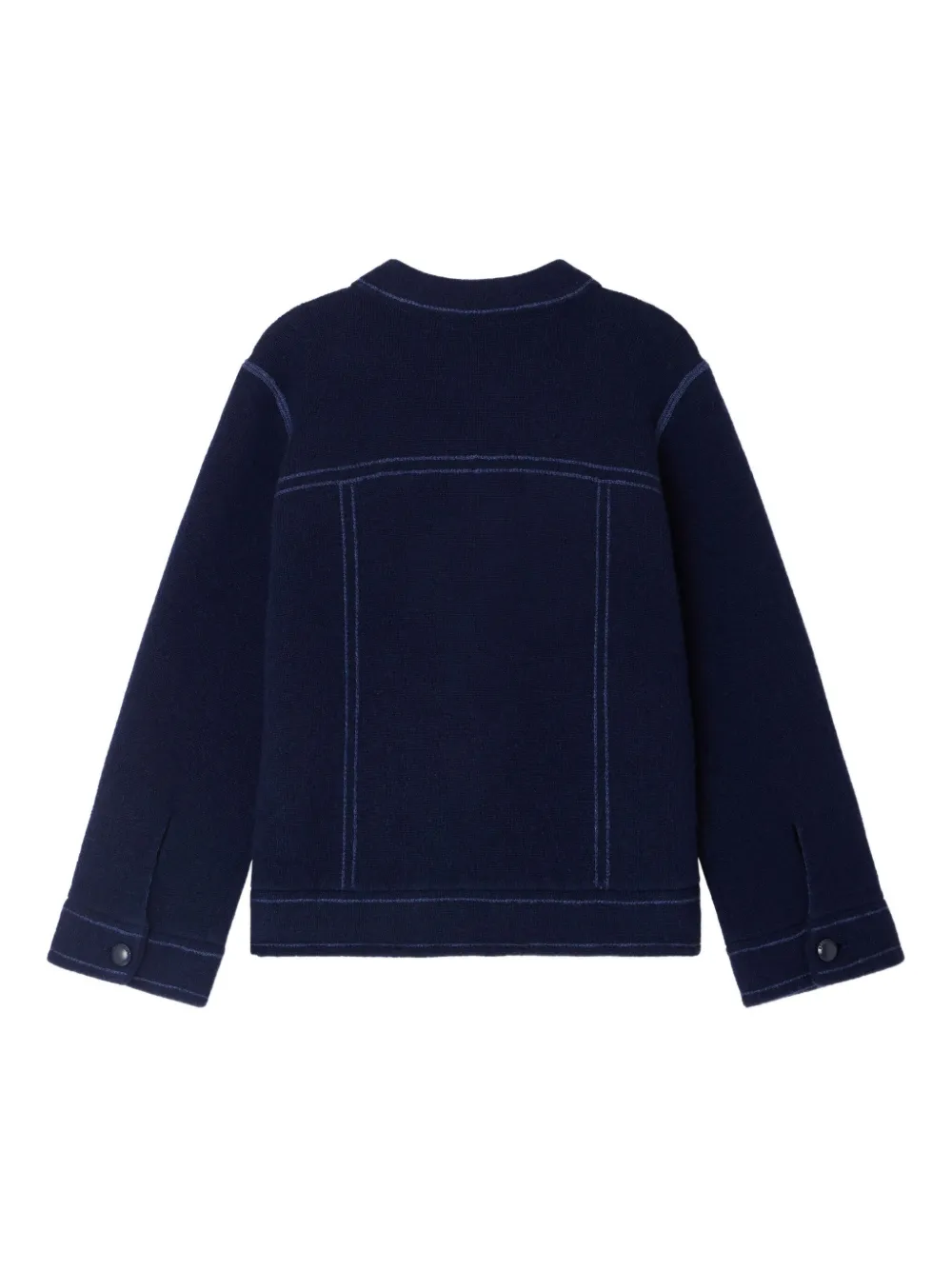 Bonpoint Jimena contrast-stitch cardigan Blauw