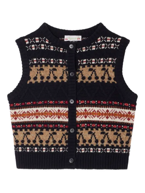 Bonpoint Janou Fairisle-pattern button wool gilet