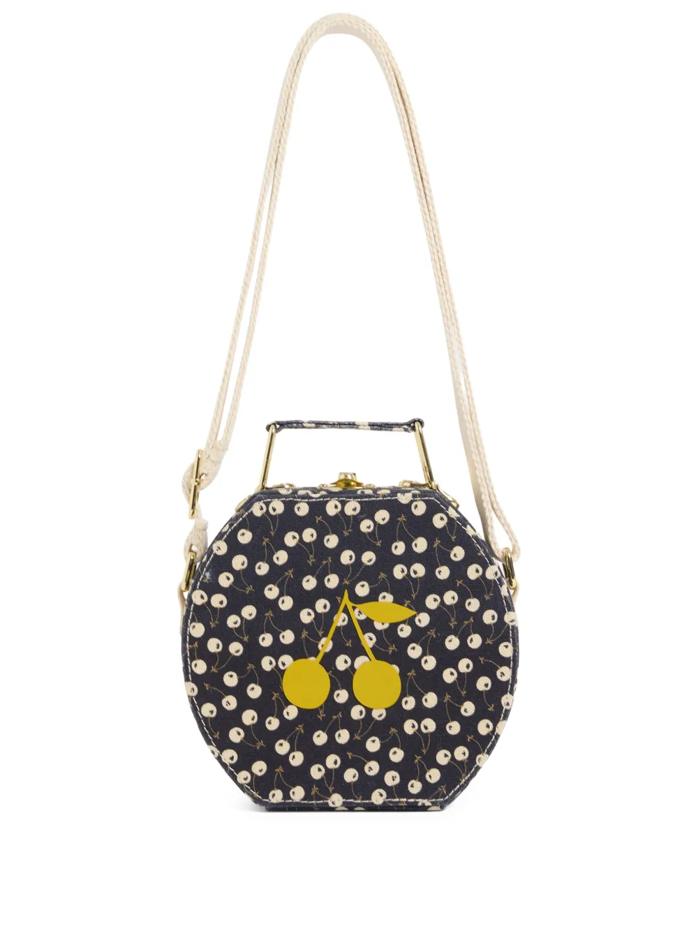 Bonpoint Jadore ronde schoudertas met kersenprint Blauw