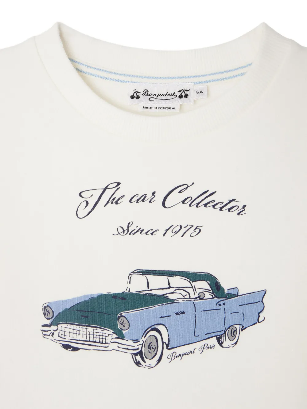 Bonpoint T-shirt met autoprint en lange mouwen Wit