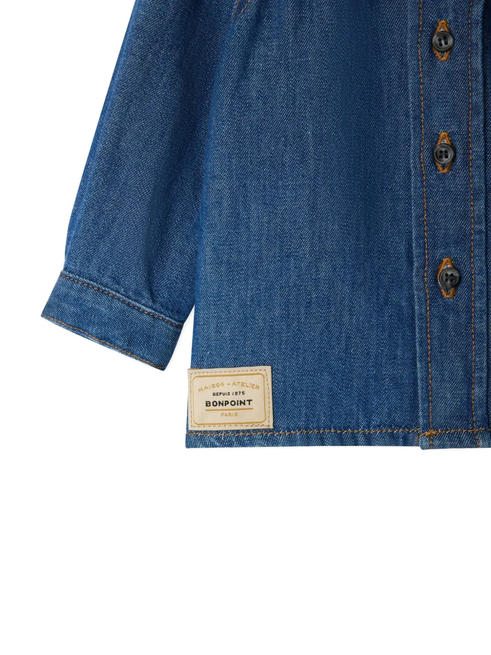 Bonpoint Spijkershirt met knoopsluiting Blauw