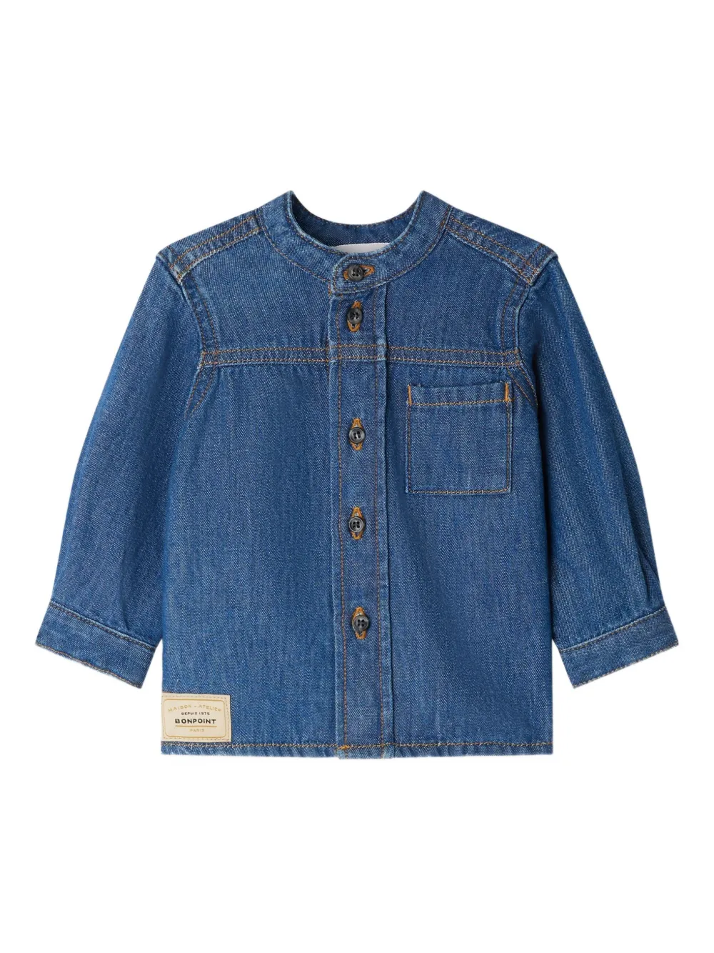 Bonpoint button-fastening denim shirt | Blue | Image 1