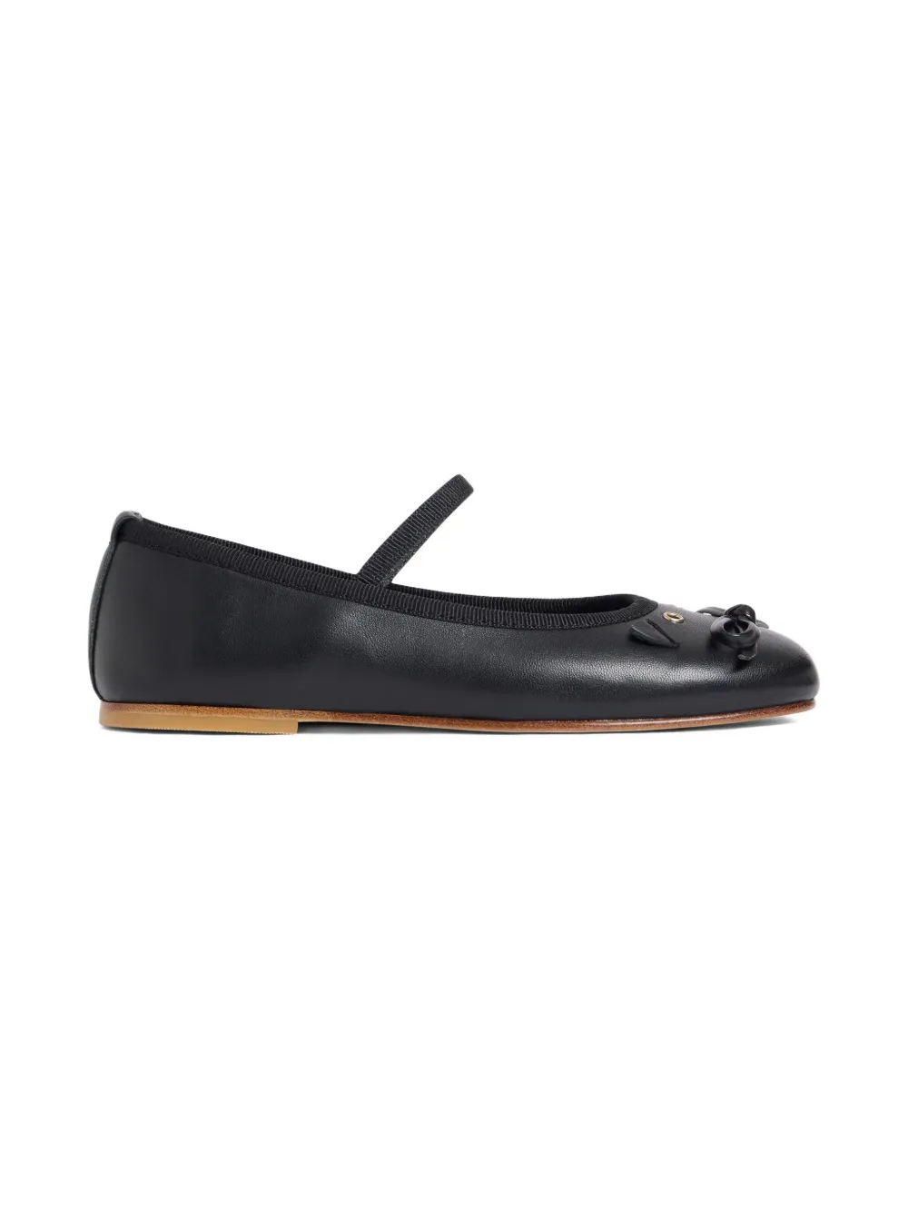 Bonpoint bow-embellished ballerina shoes Black