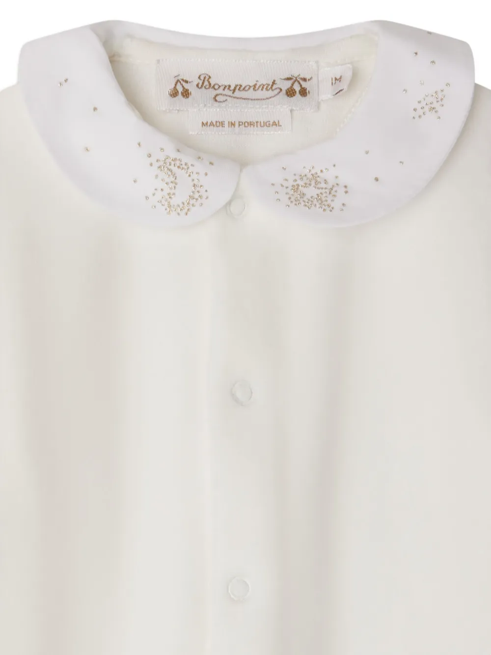 Bonpoint Pyjama met geborduurde kraag Wit