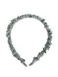 Bonpoint Jovie floral-Liberty ruffled headband - Green