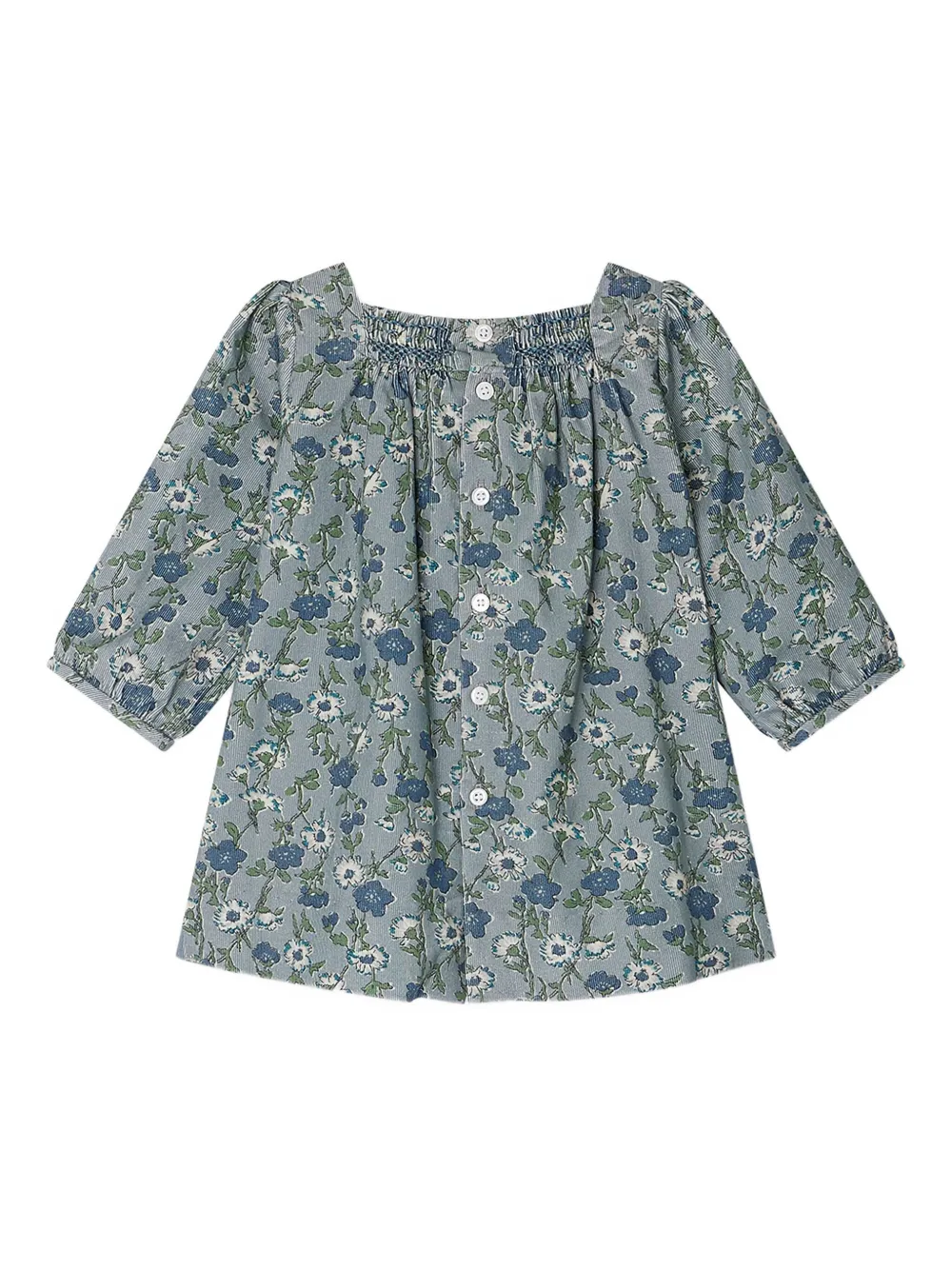 Bonpoint Jurk met bloemenprint - Blauw
