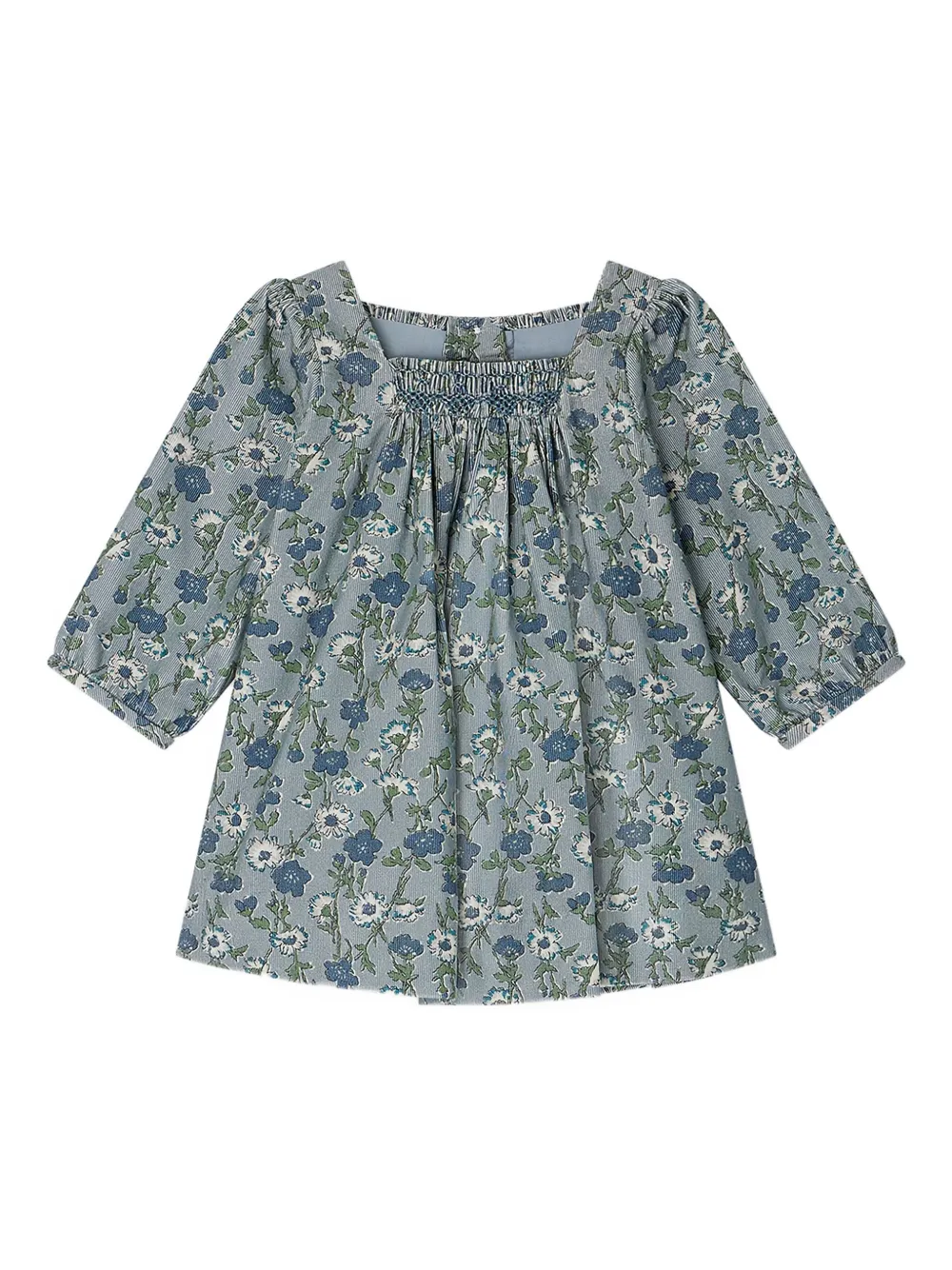 Bonpoint Jurk met bloe print Blauw