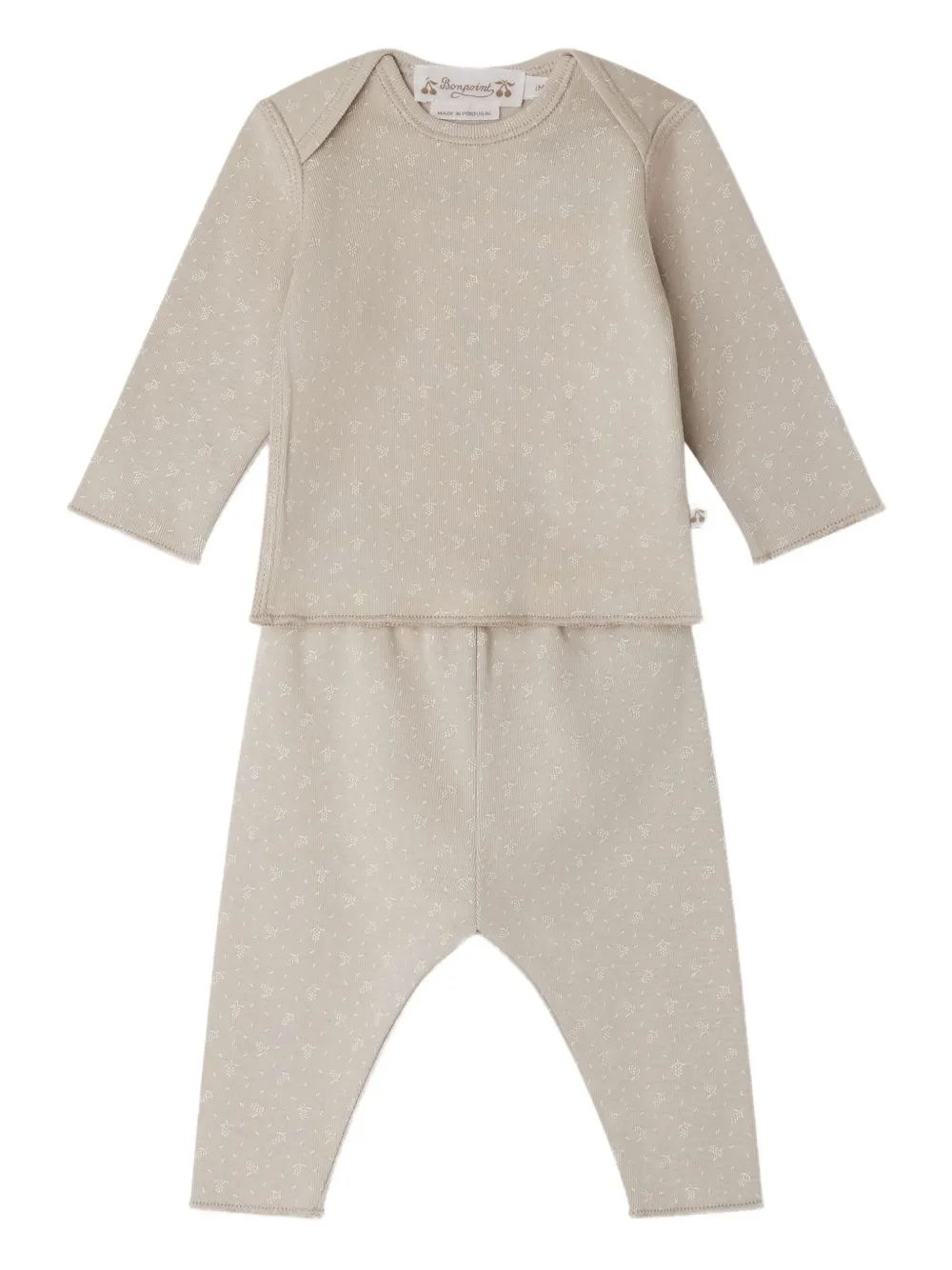 Bonpoint floral-print ribbed trouser set | Grey | Image 1