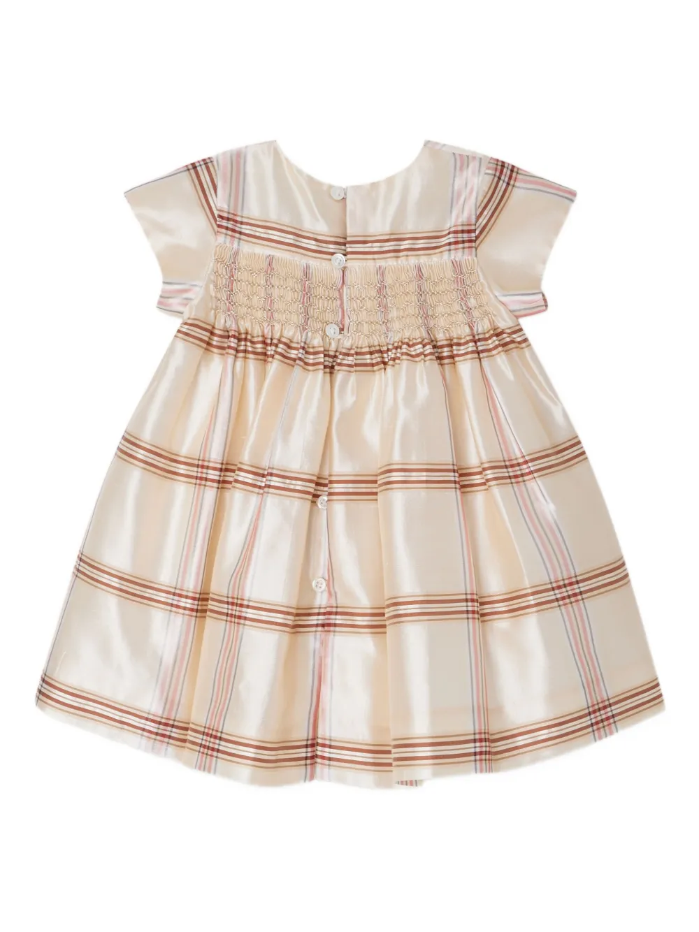Bonpoint Geruite jurk Beige