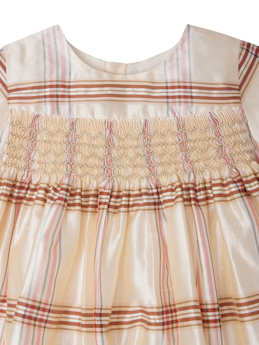 Bonpoint Geruite jurk Beige
