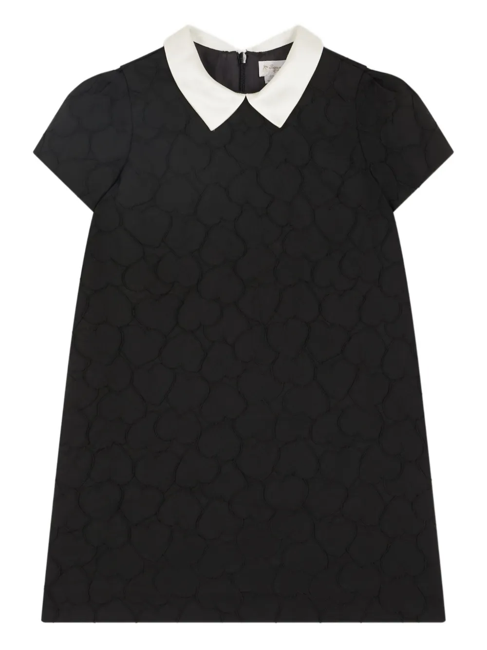 Bonpoint heart-pattern collared dress | Black | Image 1