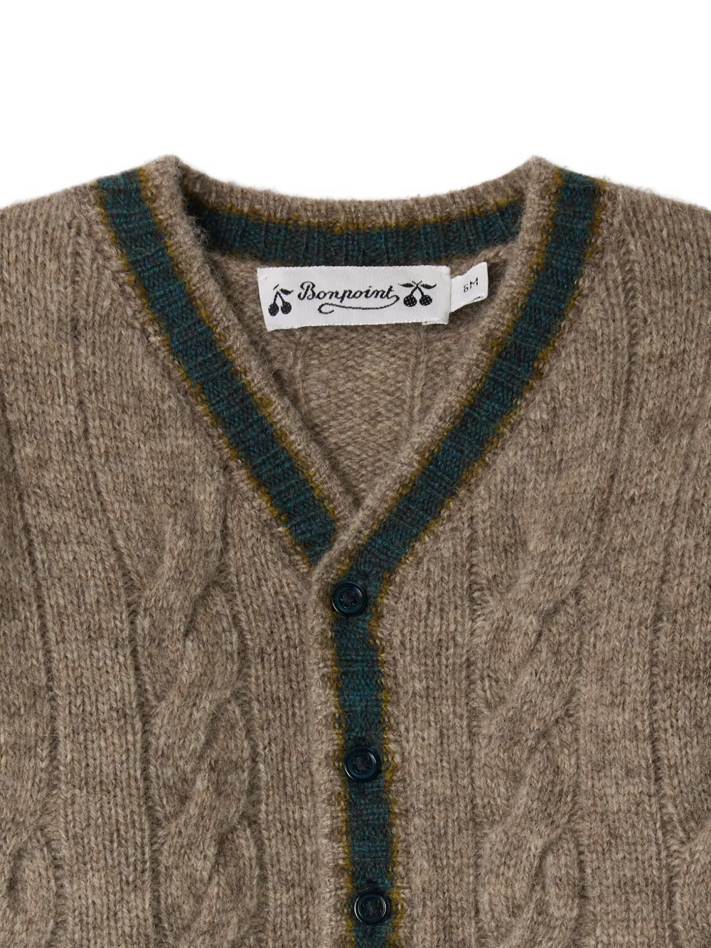 Bonpoint Kabelgebreid vest Bruin