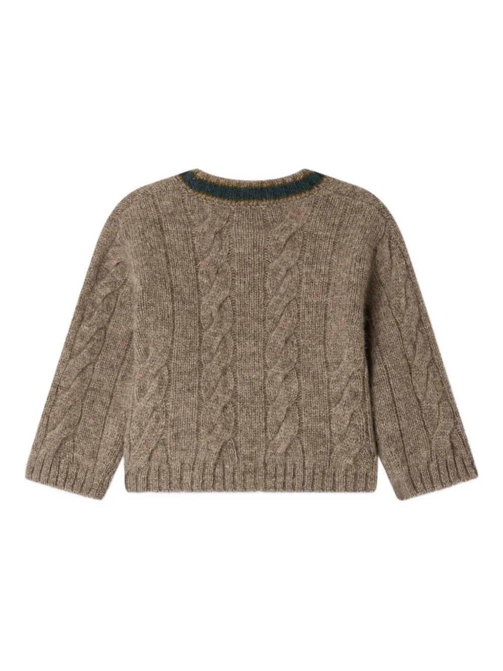 Bonpoint Kabelgebreid vest Bruin
