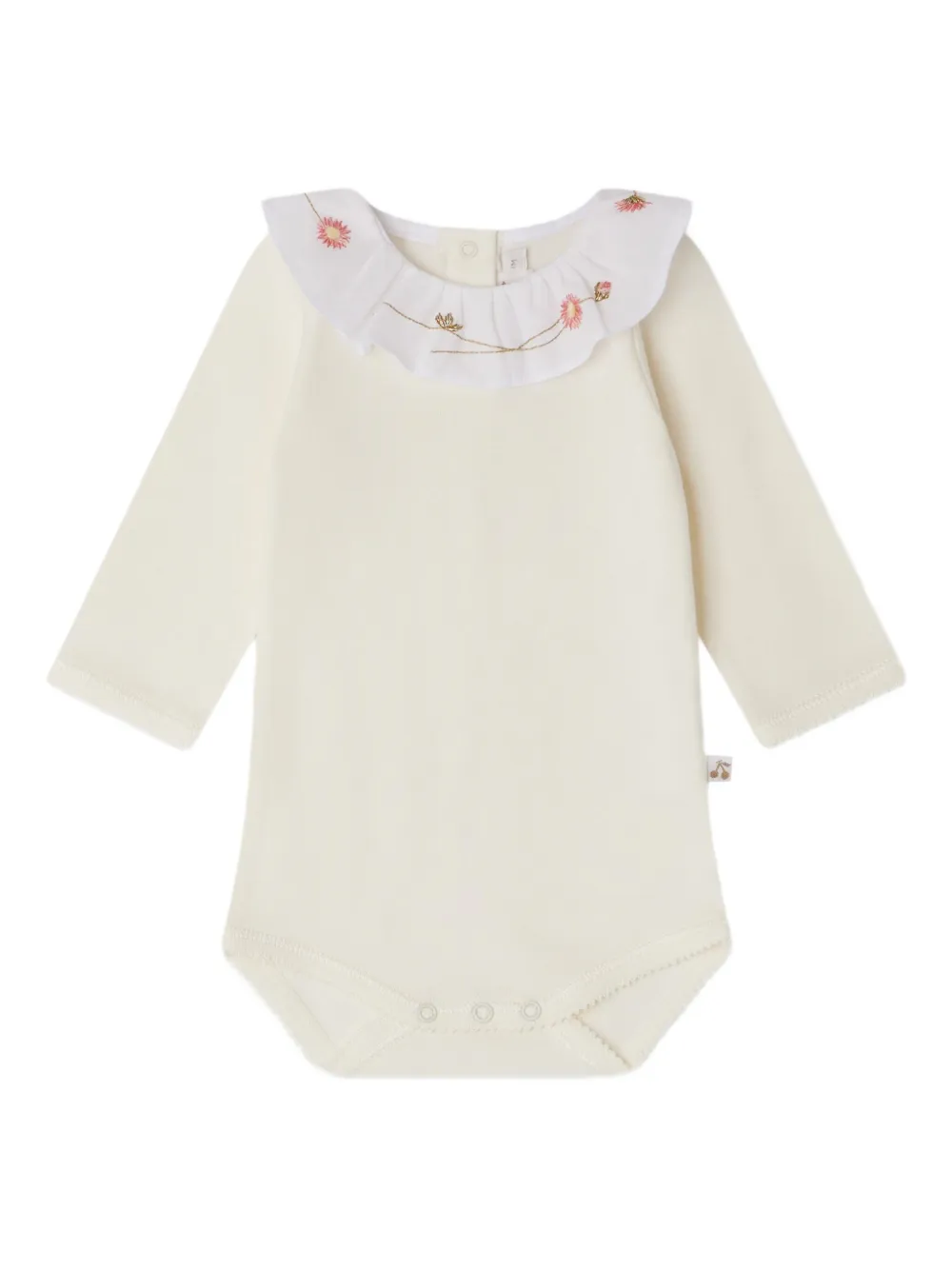 Bonpoint June embroidered ruffled collar bodysuit | Neutrals | Image 1