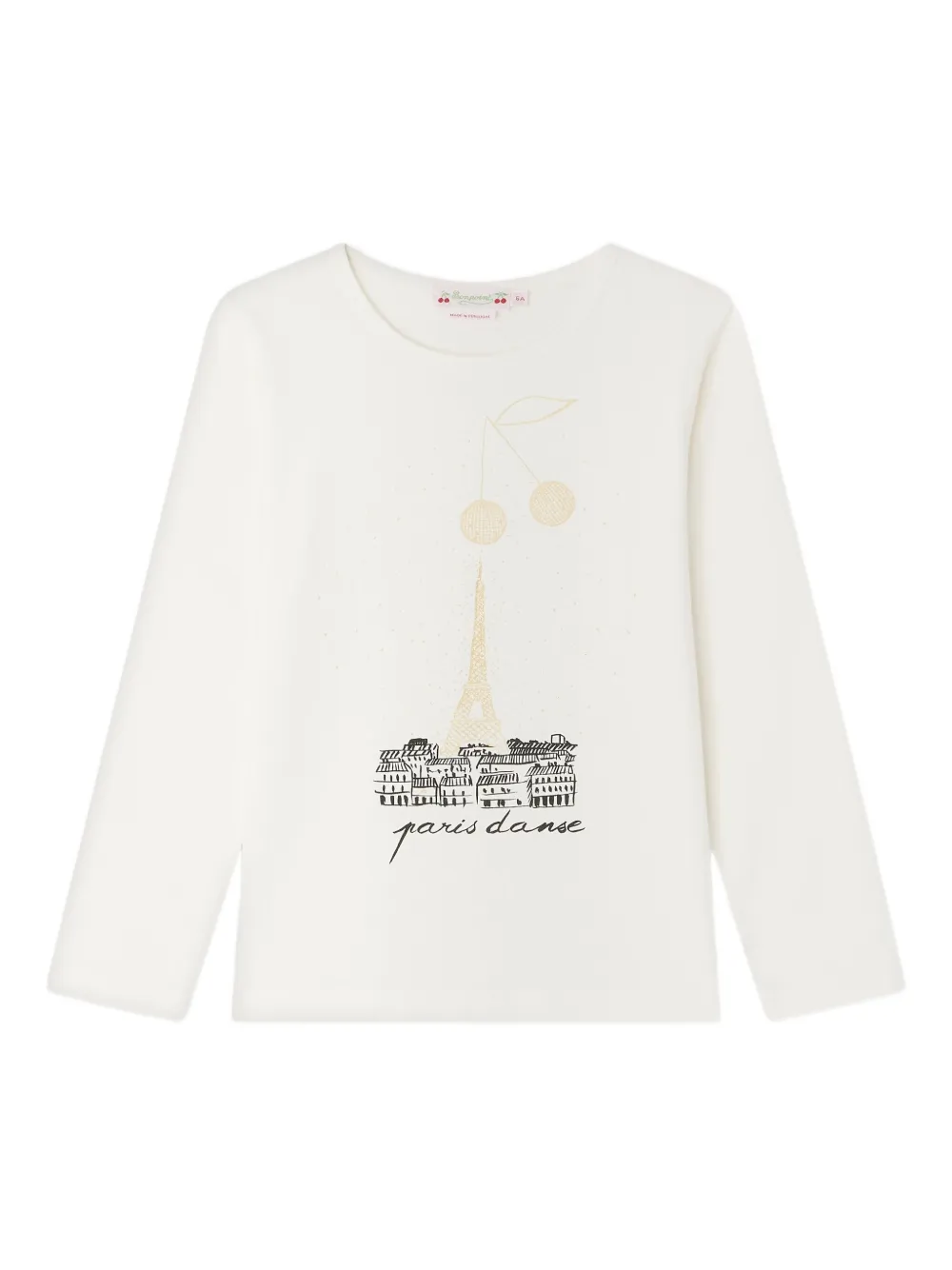 Bonpoint Eiffel-tower cherry T-shirt | White | Image 1