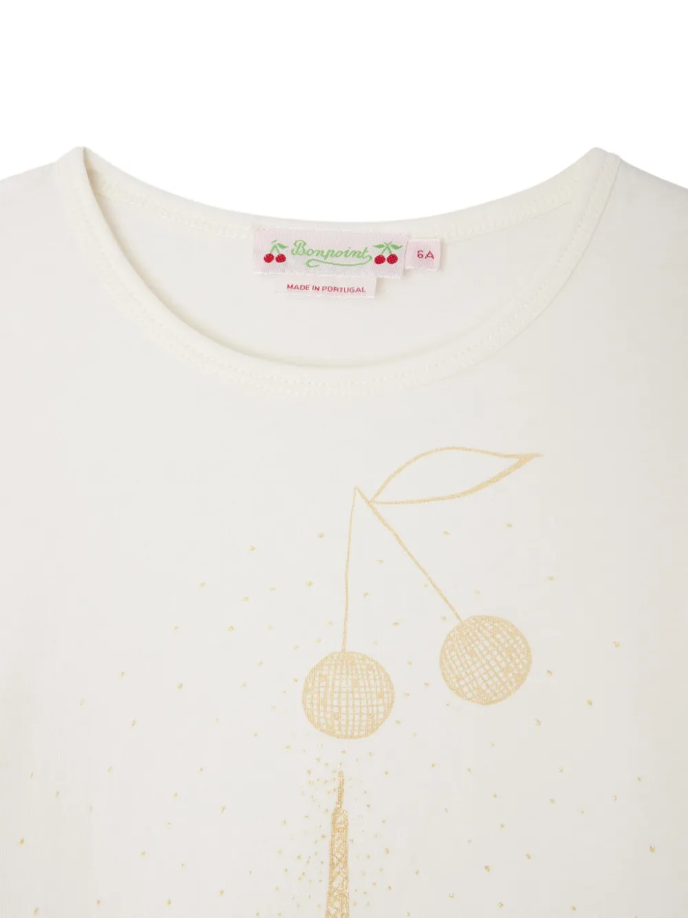 Bonpoint Eiffeltoren T-shirt met kersenprint Wit
