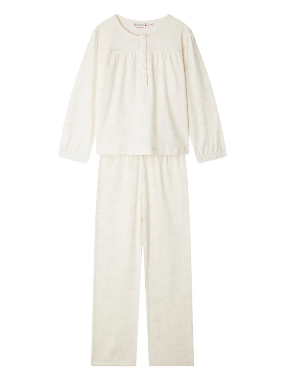 Bonpoint Jucie pyjama met knopen Beige