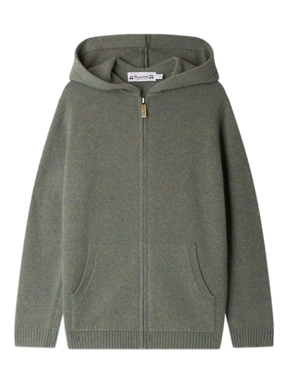 Bonpoint Tylcy vest met capuchon en rits Groen