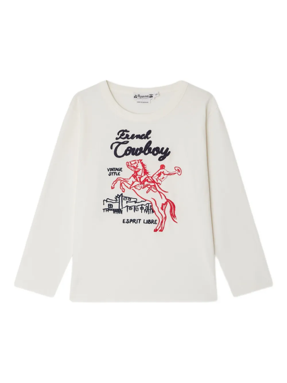 Bonpoint French Cow T-shirt met lange mouwen Wit