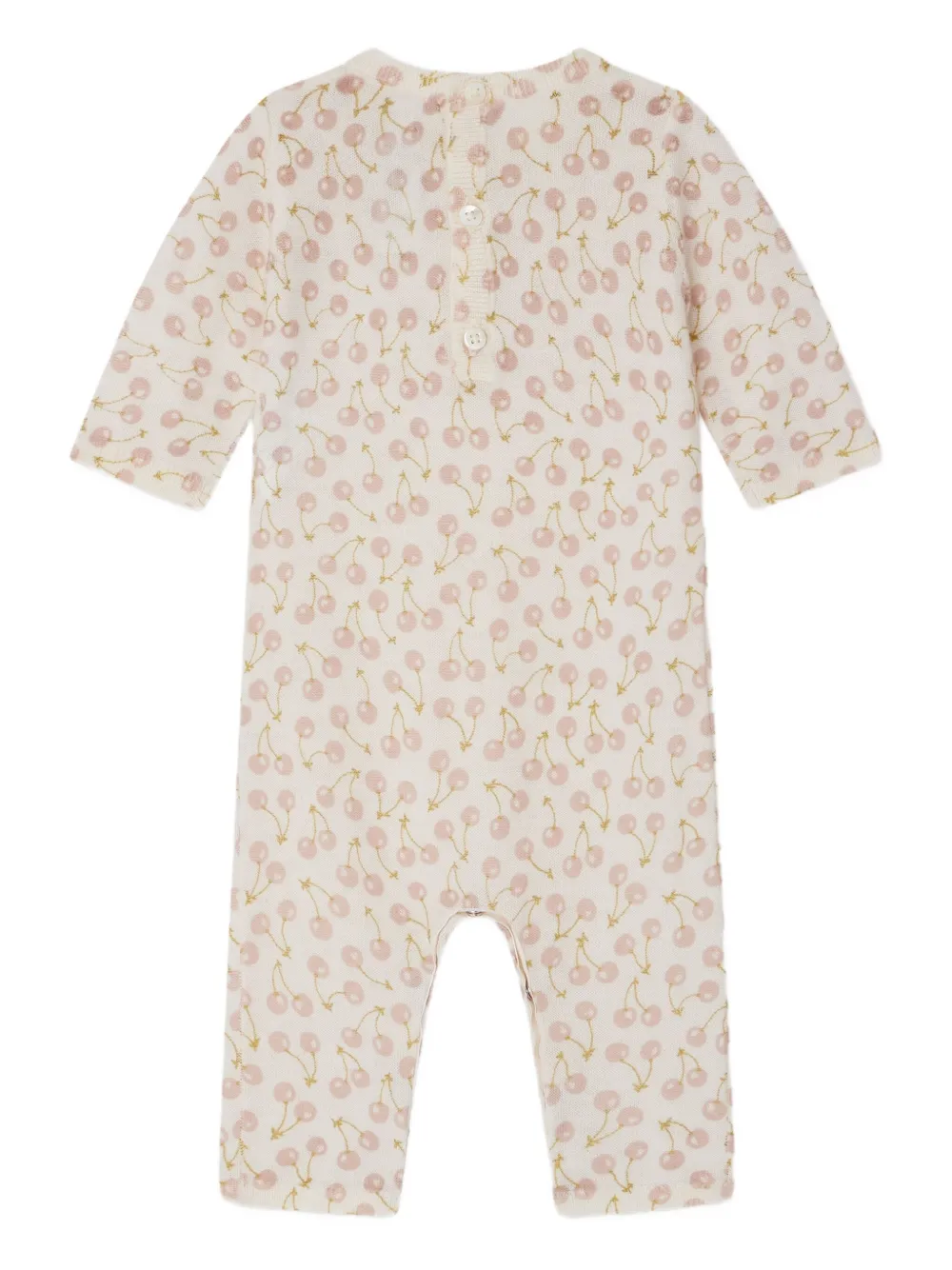 Bonpoint Wollen jumpsuit met kersenprint Wit