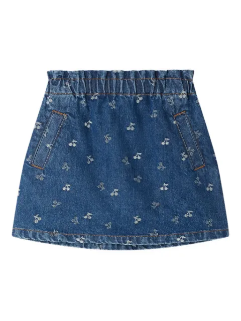 Bonpoint cherry-print elastic-waist skirt