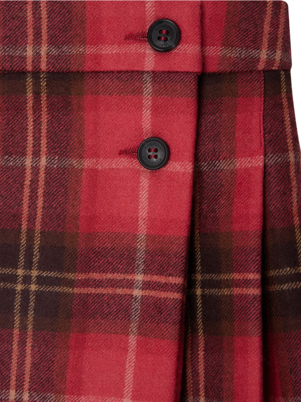 Bonpoint Pleated Plaid Skirt In Red