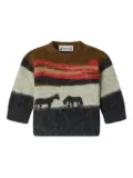Bonpoint animal-print striped sweater knitwear - Brown
