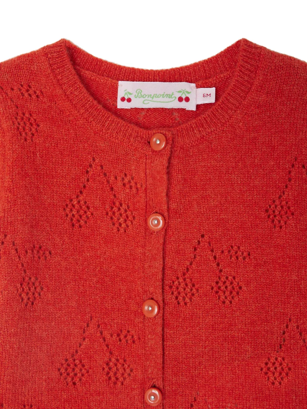 Bonpoint Vest met kersenpatroon Rood