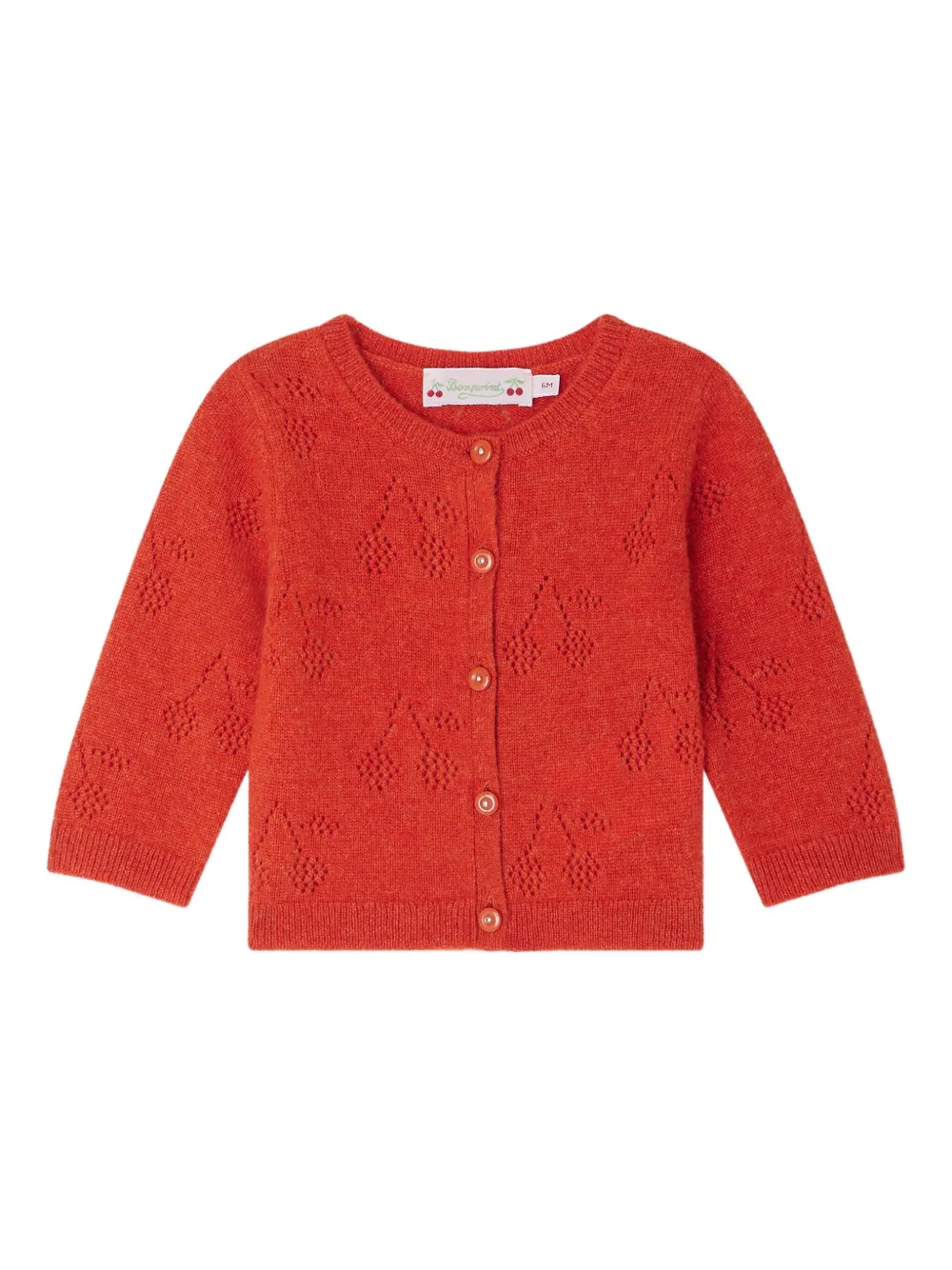 Bonpoint Vest met kersenpatroon Rood