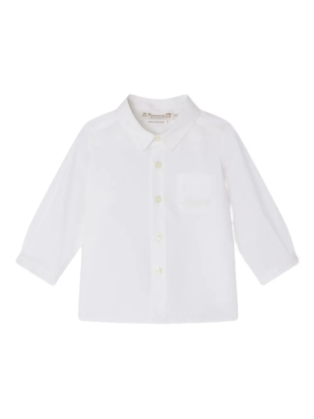 Bonpoint embroidered-pocket shirt | White | Image 1