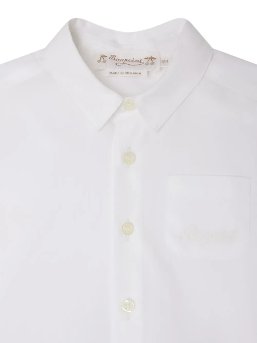 Bonpoint Shirt met geborduurde zak Wit