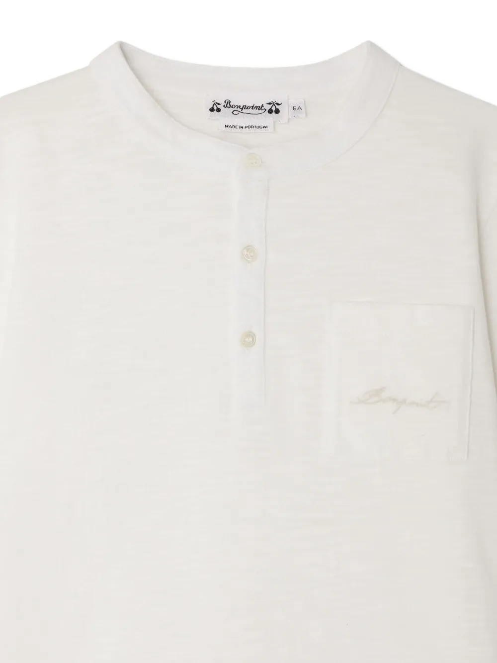 Bonpoint T-shirt met lange mouwen en zak Wit